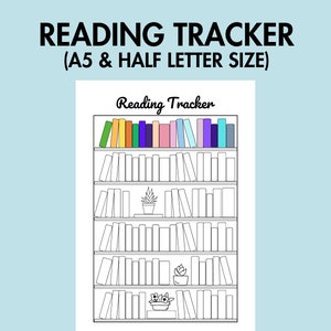 Reading Tracker Printable Bookshelf Tracker Reading Log, Book Challenge PDF Book Tracker Reading Challenge Tracker Reading Journal Planner