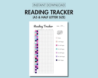 Reading Tracker Printable Journal Page Daily Yearly Reading Log Printable Reading Challenge Reading Book Tracker Journal Daily Habit Tracker
