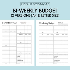 Bi-Weekly Budget Printable Bi-Weekly Paycheck Planner Budget by Paycheck Bi-Weekly Finance Planner Money Management Personal Finance Tracker