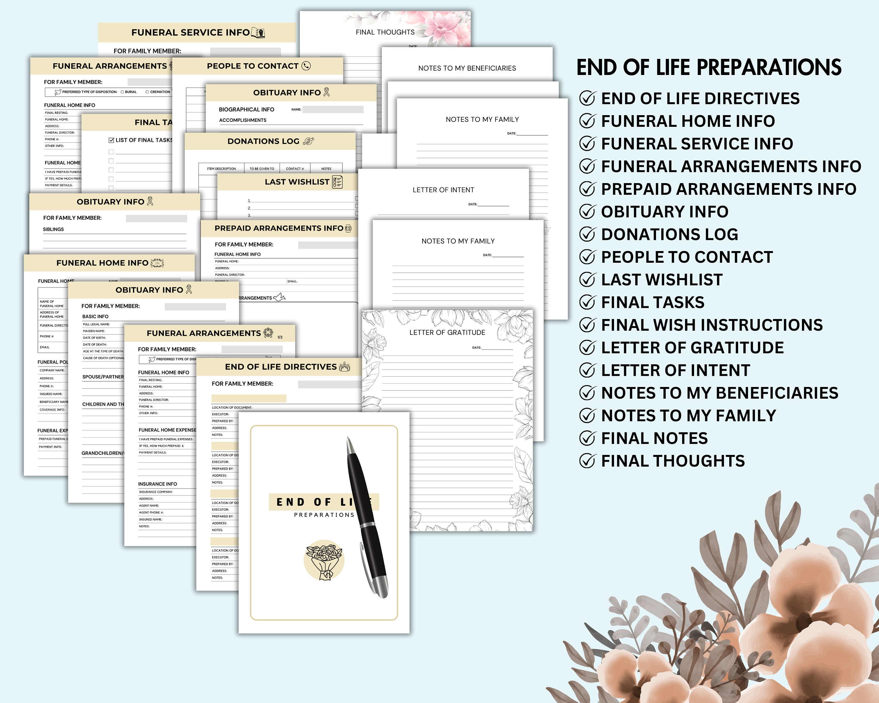 Emergency Binder Printable End of Life Planner What If Binder Household ...