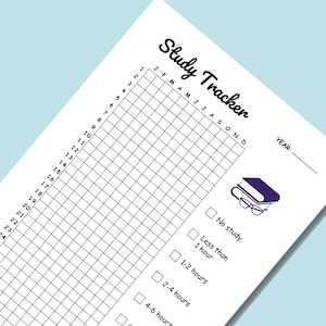Study Tracker for Time Management Printable Daily Study Tracker for ...