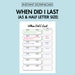 Recurring Task Log Printable Task Reminder PDF When Did I Last ...