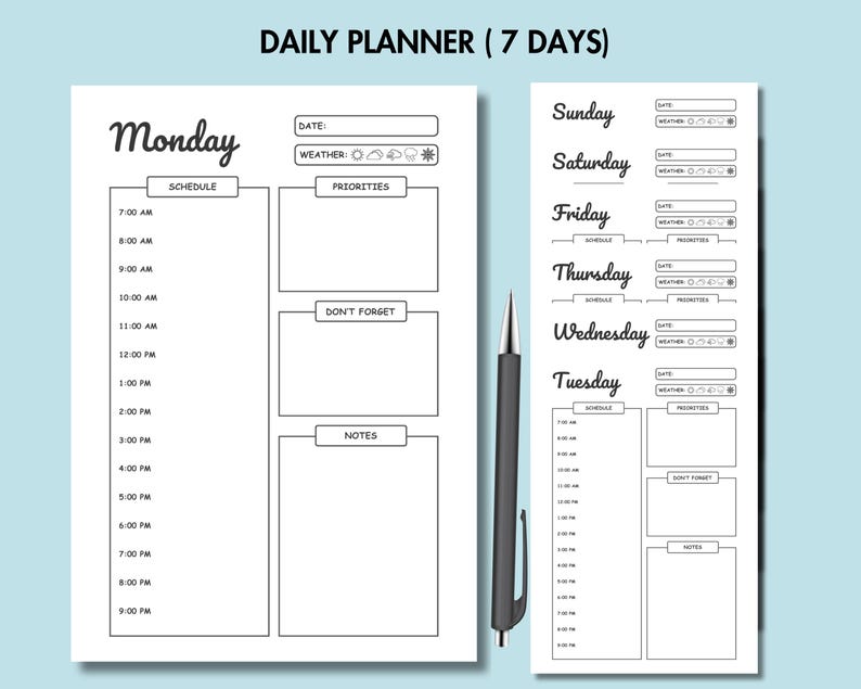Life Planner Bundle Printable Productivity Planner PDF Daily Weekly ...