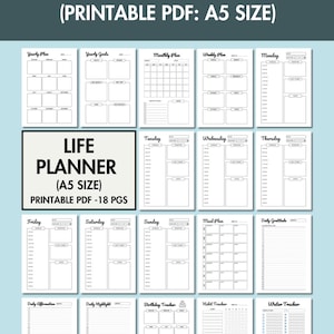 Life Planner Bundle Printable Productivity Planner PDF Daily Weekly ...