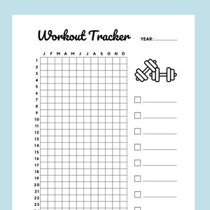 Workout Tracker Printable Workout Log PDF Exercise Journal