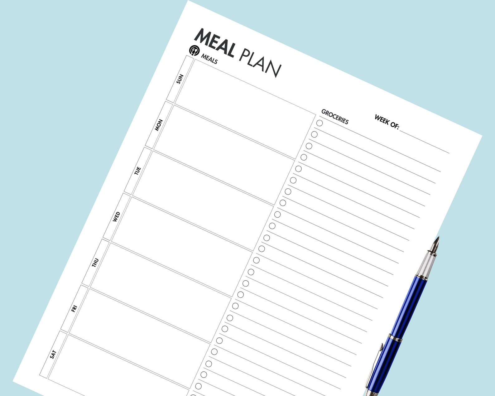 Meal Planner Printable Weekly Food Journal Weekly Meal Tracker ...