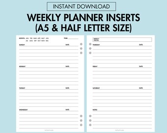 Weekly Planner Printable Weekly To Do List Planner PDF, Weekly Schedule Organizer Weekly Task Planner Productivity Planner A5 Journal Page