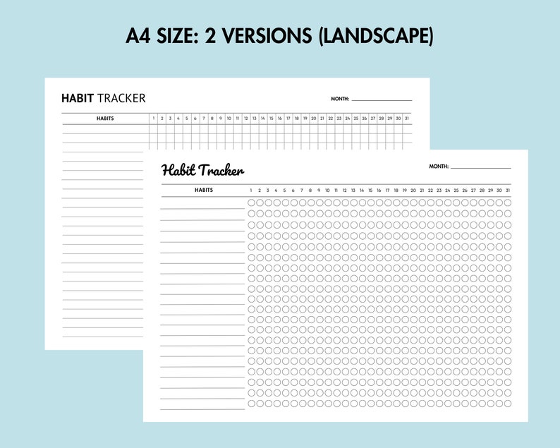 Monthly Habit Tracker Printable Daily Habit Challenge Habit Planner PDF ...