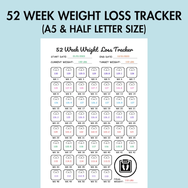 Weight Loss Tracker Etsy