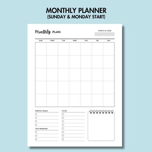 Undated Planner Bundle Printable Daily Weekly Monthly & Yearly Planner ...