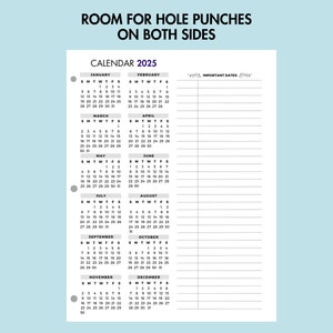 2025 Yearly Calendar Printable 2025 Yearly View Calendar With Important ...
