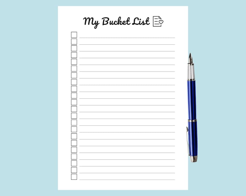 Bucket List Tracker for Life Goal Wishlist Tracker Printable Travel ...