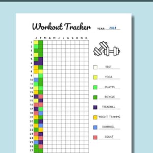 Workout Tracker Printable Workout Log PDF Exercise Journal, Fitness ...