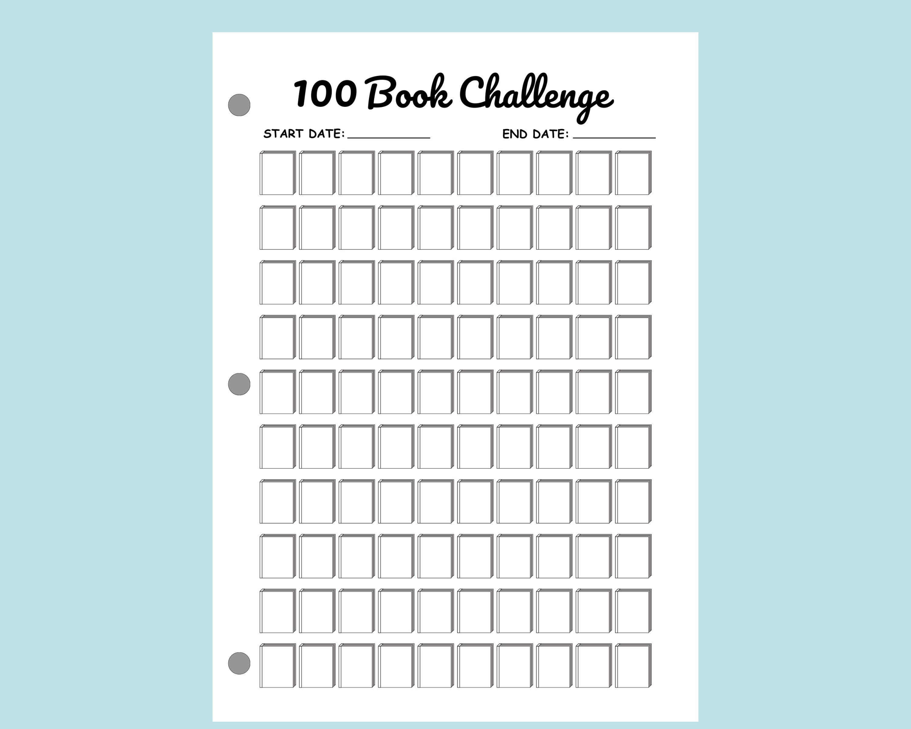 Book Challenge Tracker Printable Reading Tracker PDF 100 Book Tracker ...