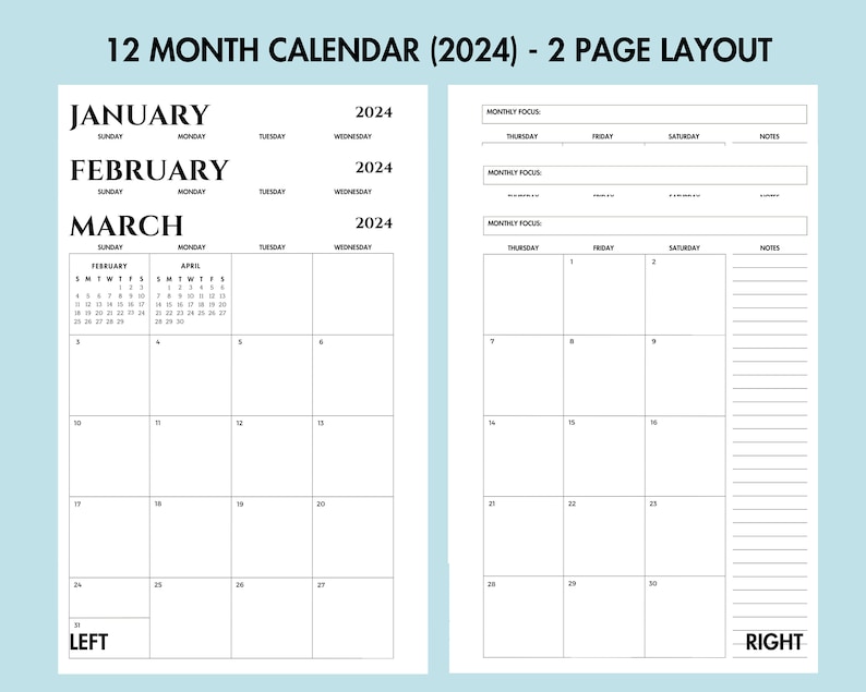 2024 2025 Monthly Calendar Printable With Notes 2024 2025 Monthly ...