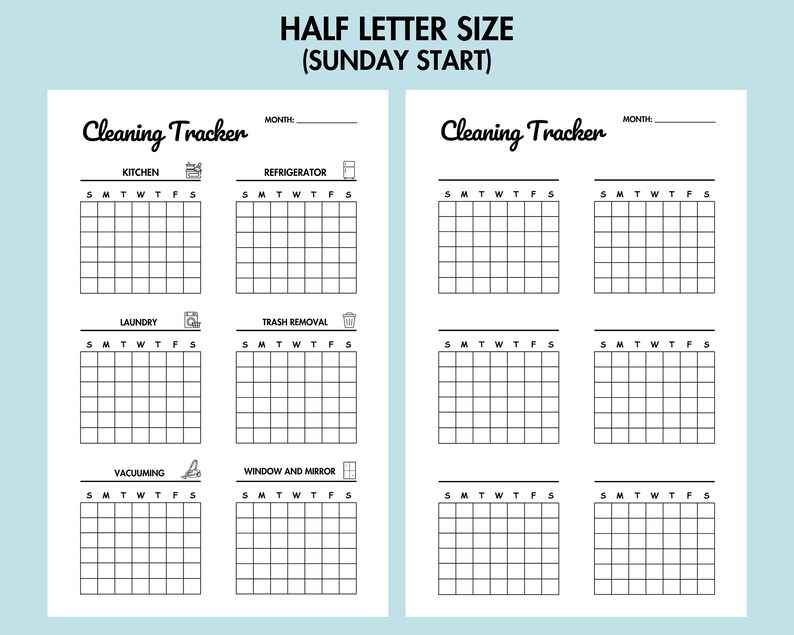 Cleaning Tracker Printable House Task Tracker PDF Daily House Chore ...