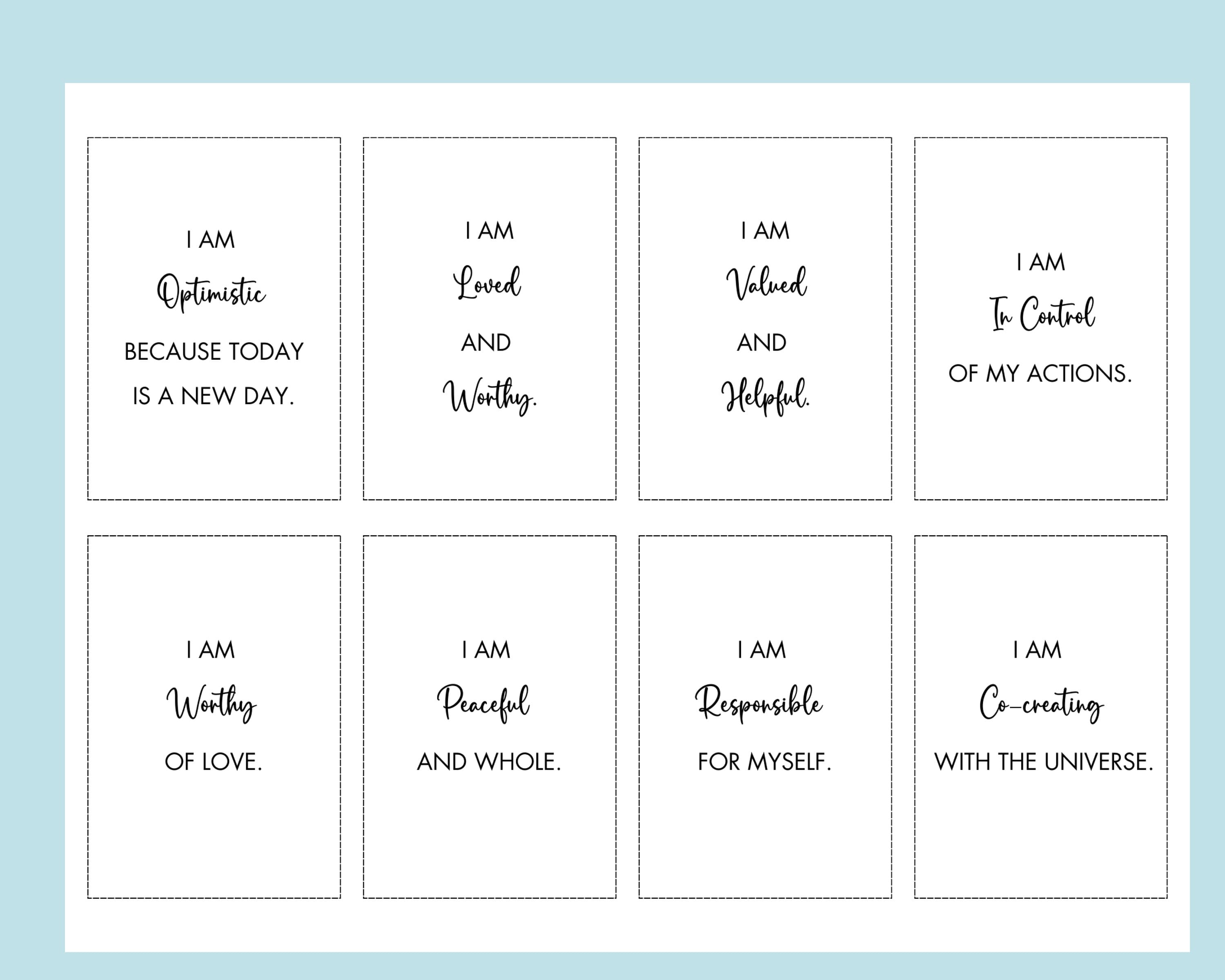 40 Positive Affirmation Cards Printable Manifestation Card PDF, Daily ...