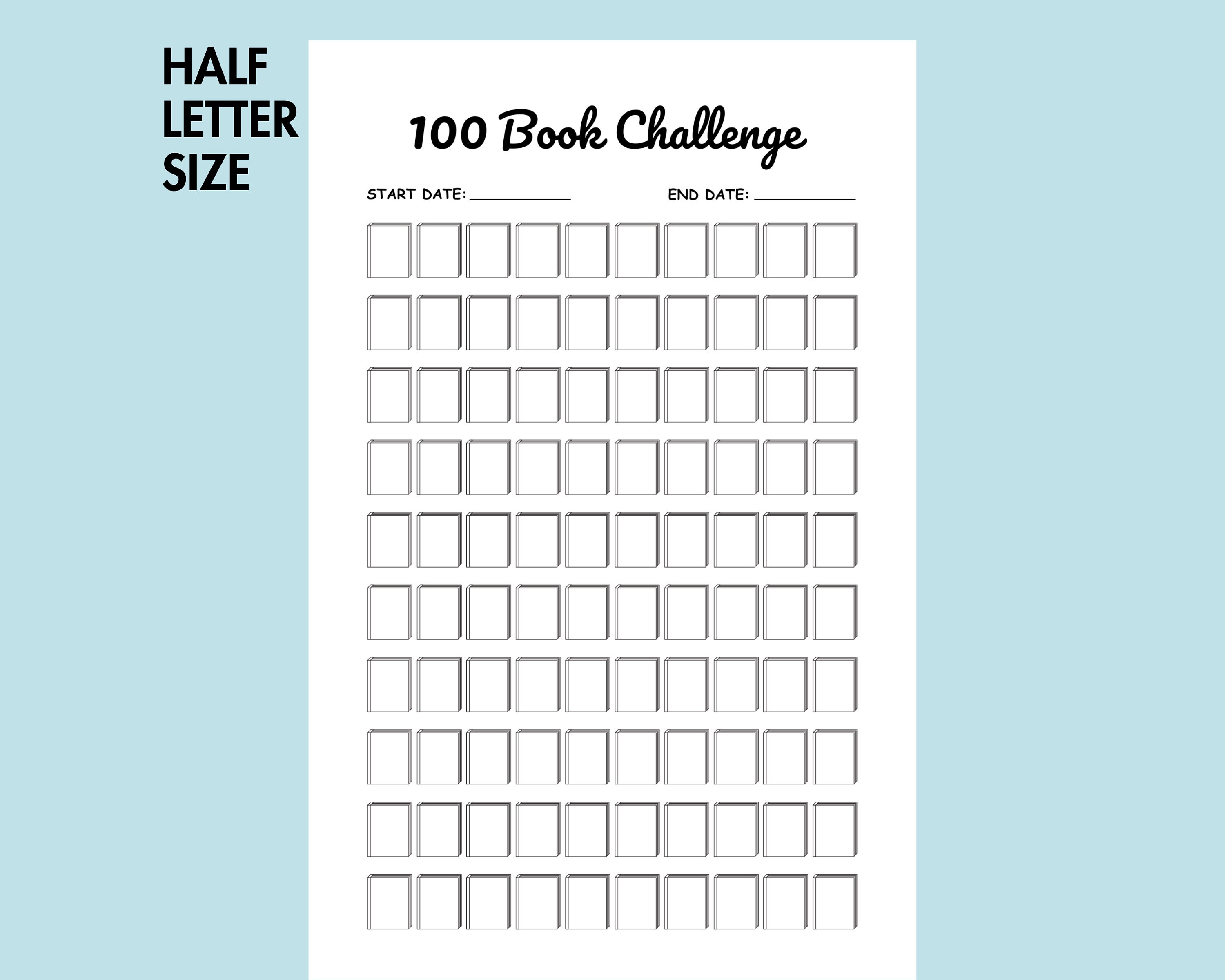 Book Challenge Tracker Printable Reading Tracker PDF 100 Book Tracker ...