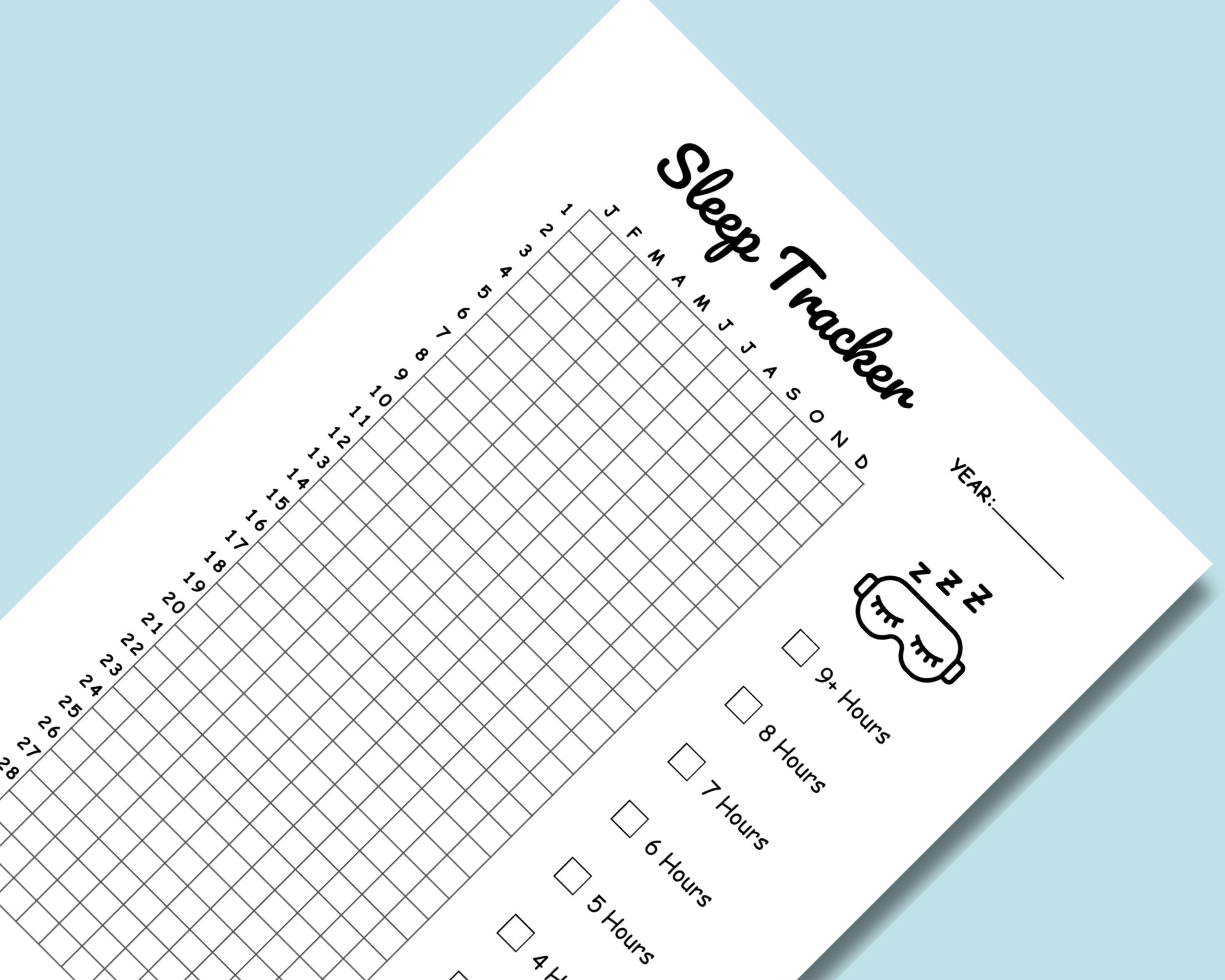 Free Printable Sleep Chart.pdf Sleep Tracker Printable Journal Page Daily Yearly Sleep Chart PDF Sleep ...