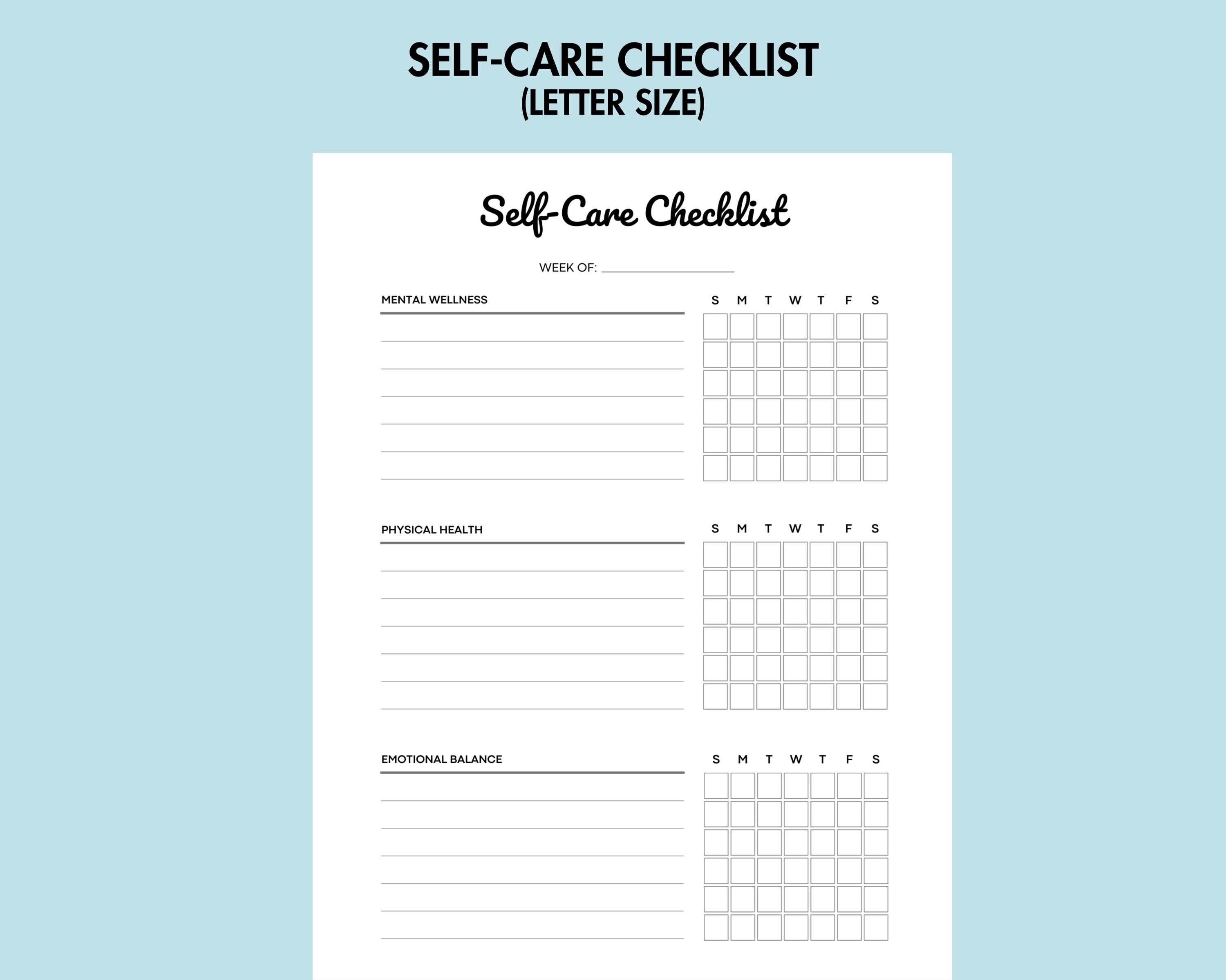 Daily Self Care Tracker Printable Mood Tracker Journal With Journal ...