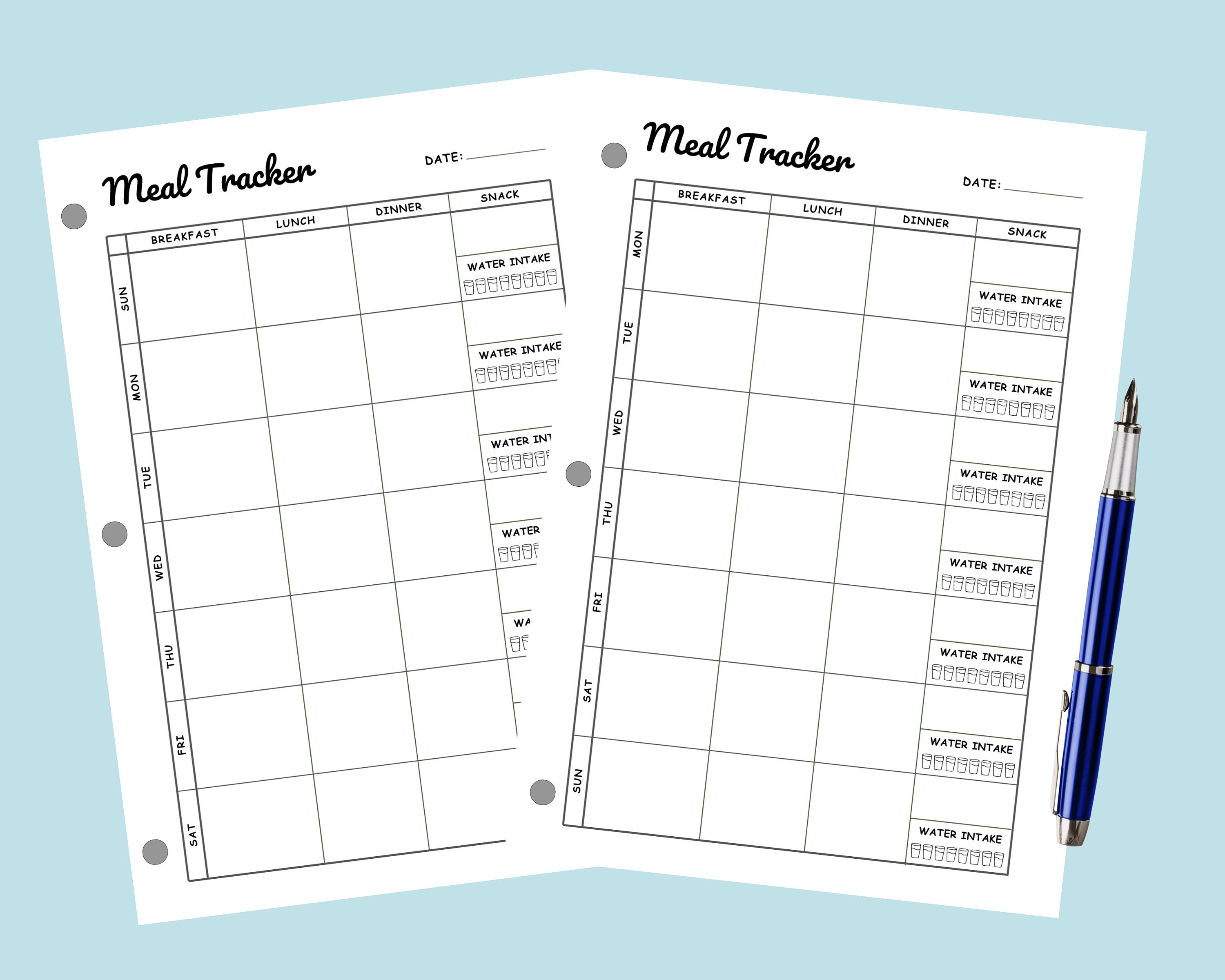 Meal Tracker Printable Weekly Food Tracker PDF Daily Weekly Food Diary ...