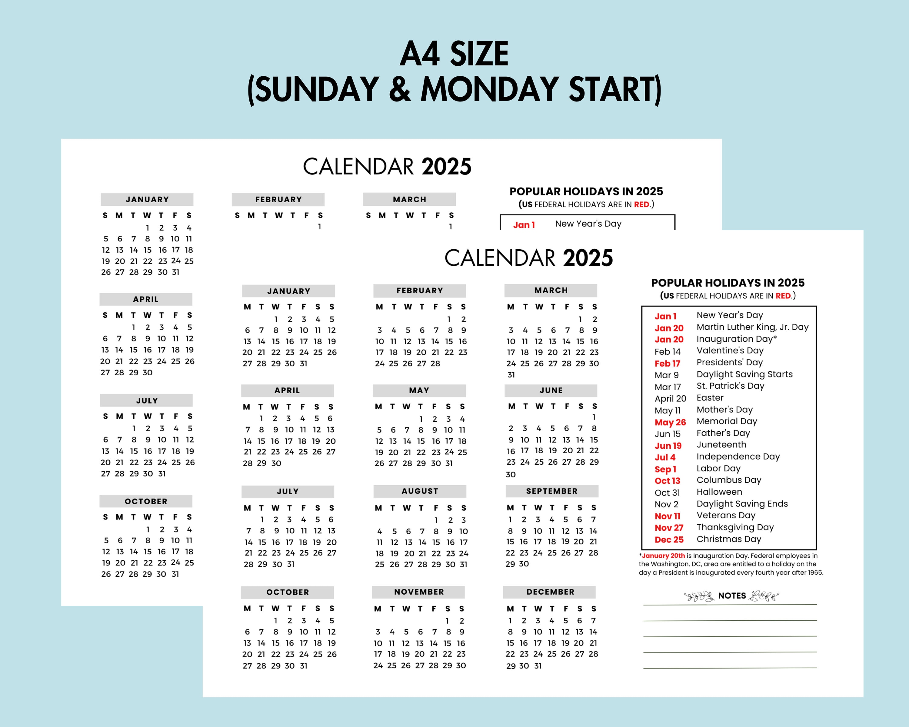 2025 Yearly Calendar With Holiday 2025 Yearly Overview, 2025 Year at a ...