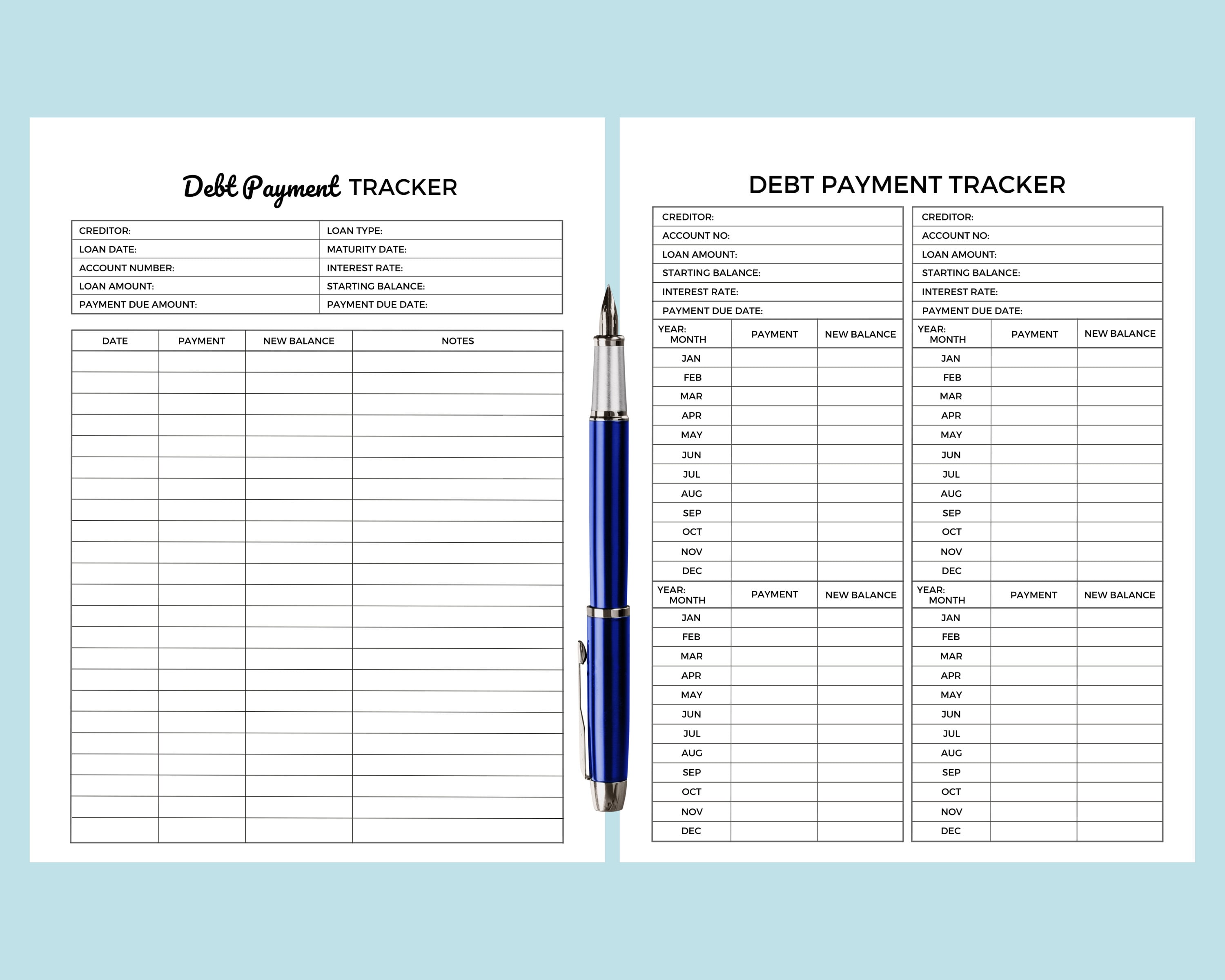 Debt Checklist.pdf Debt Payment Tracker Printable Debt Payoff Planner Finance Tracker PDF ...
