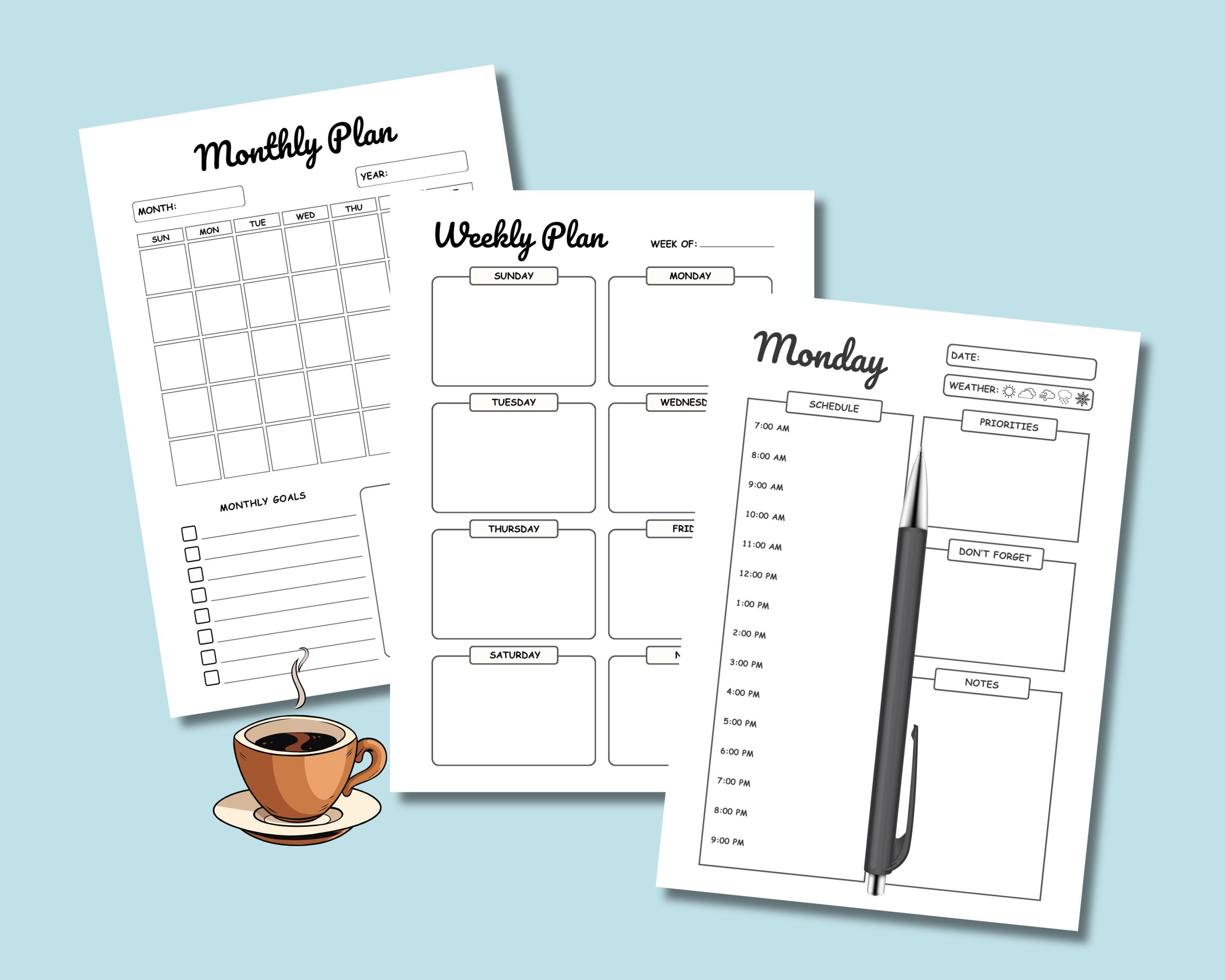 Life Planner Bundle Printable Productivity Planner PDF Daily Weekly ...