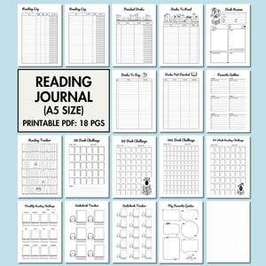 Reading Planner Bundle Printable Book Tracker Bundle PDF Reading Journal Printable Book Reading Tracker PDF Reading Log A5 Planner Insert