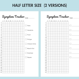 Symptom Tracker Printable Symptom Log PDF Health Tracker, Medical ...