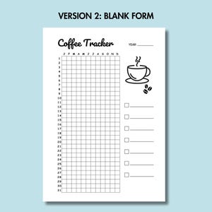 Coffee Tracker Printable Caffeine Tracker No Coffee Challenge Year in ...
