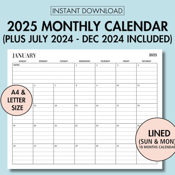 Planner Calendar 2024 2025 Etsy