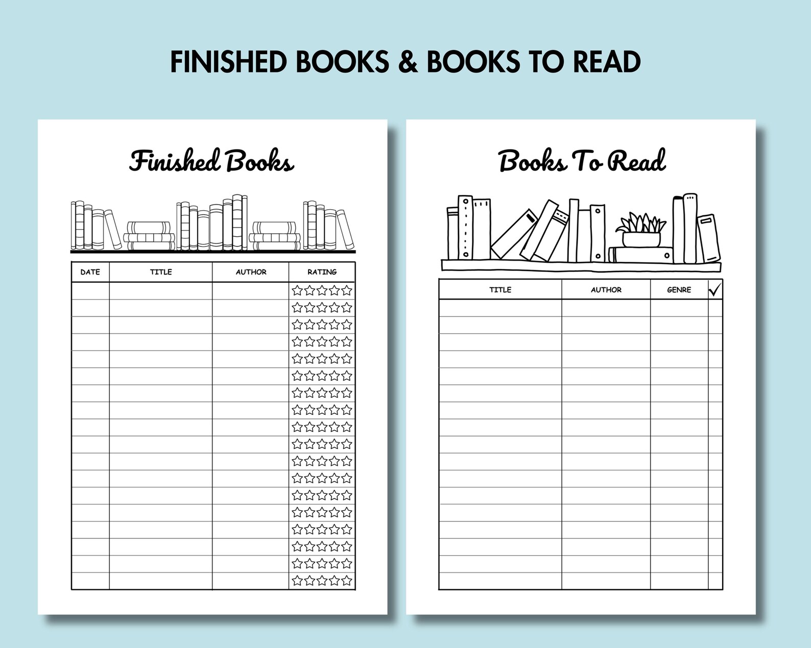 Reading Planner Bundle Printable Book Tracker Bundle PDF Reading ...