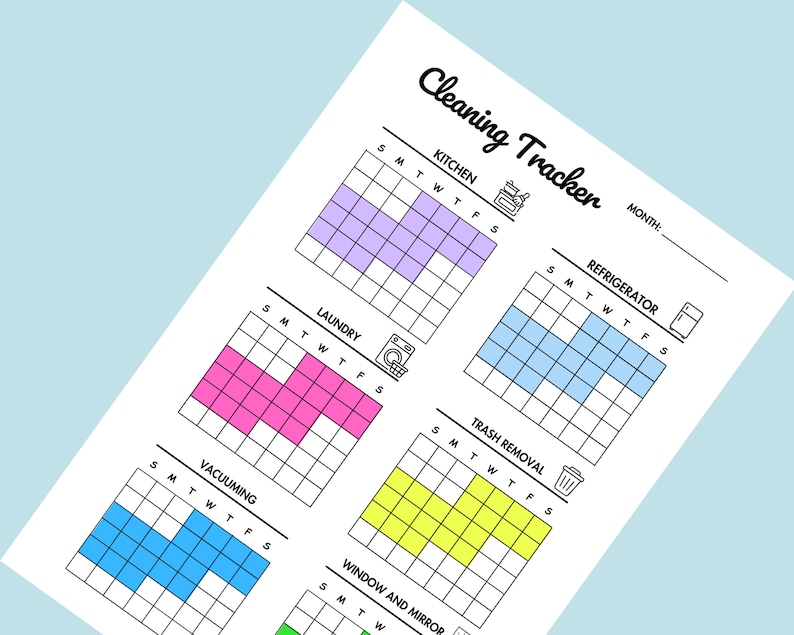 Cleaning Tracker Printable House Task Tracker PDF Daily House Chore ...