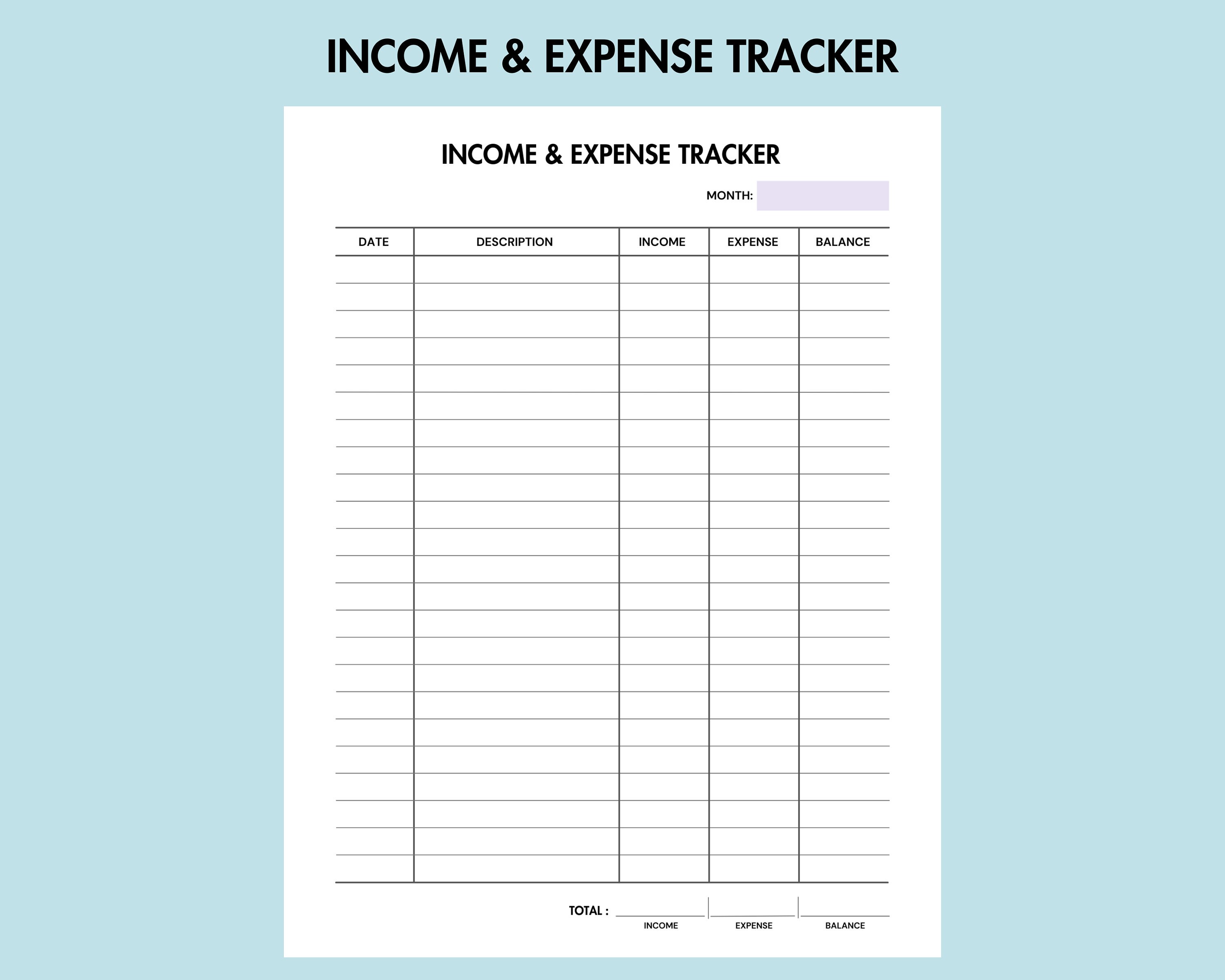 Money Tracker Printable Check Register PDF Deposit and Withdrawal ...