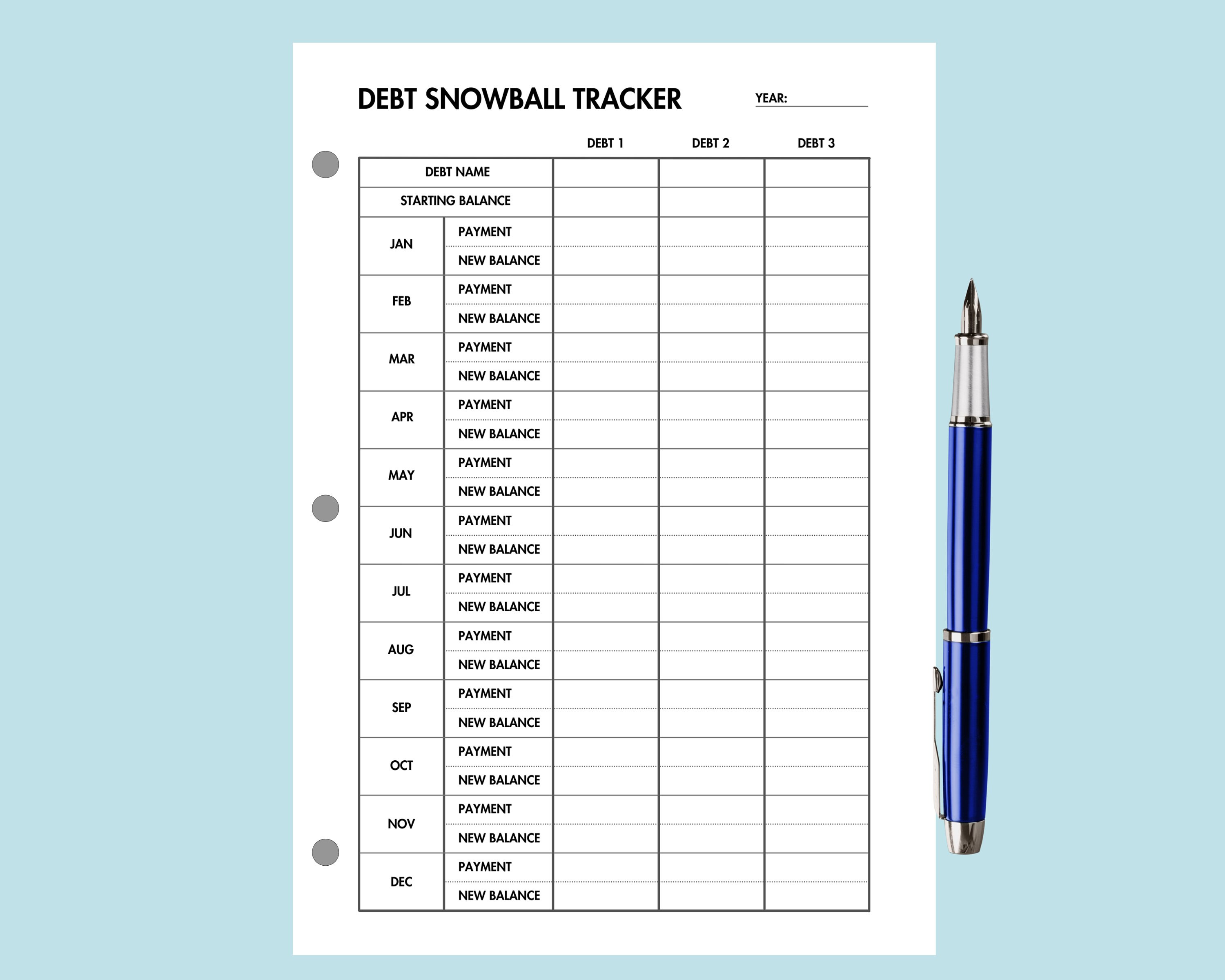 Debt Snowball Tracker Printable Debt Payoff Tracker Debt Payment Log ...