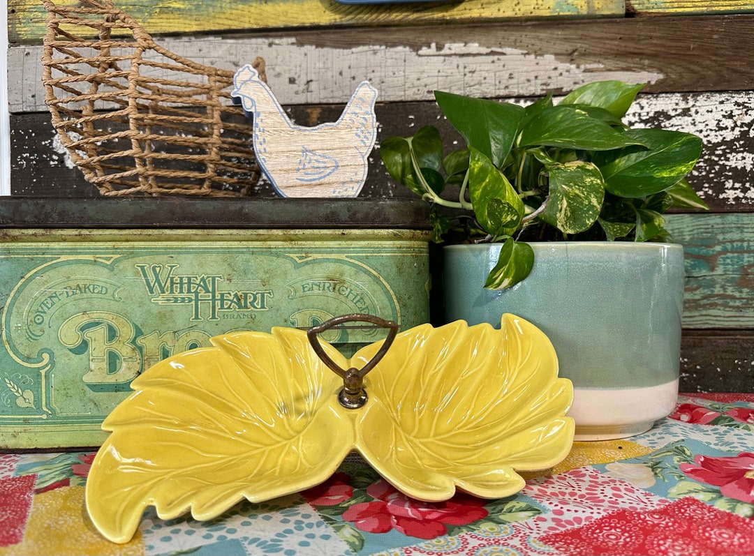 Vintage Split Leaf Candy Dish Made is USA Etsy