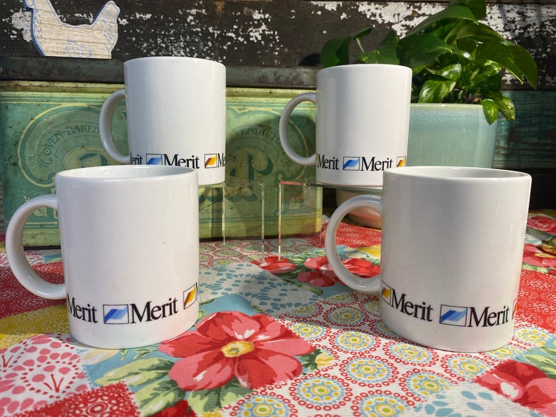 4 Vintage Merit Cigarette Coffee Mugs - Etsy