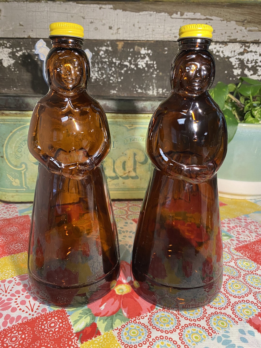 Mrs. Buttersworth Vintage Aunt Jemima Amber Glass Bottle With Etsy