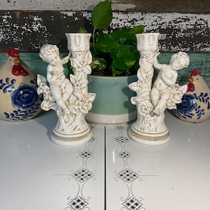 Holland Mold Cherub Candle Sticks