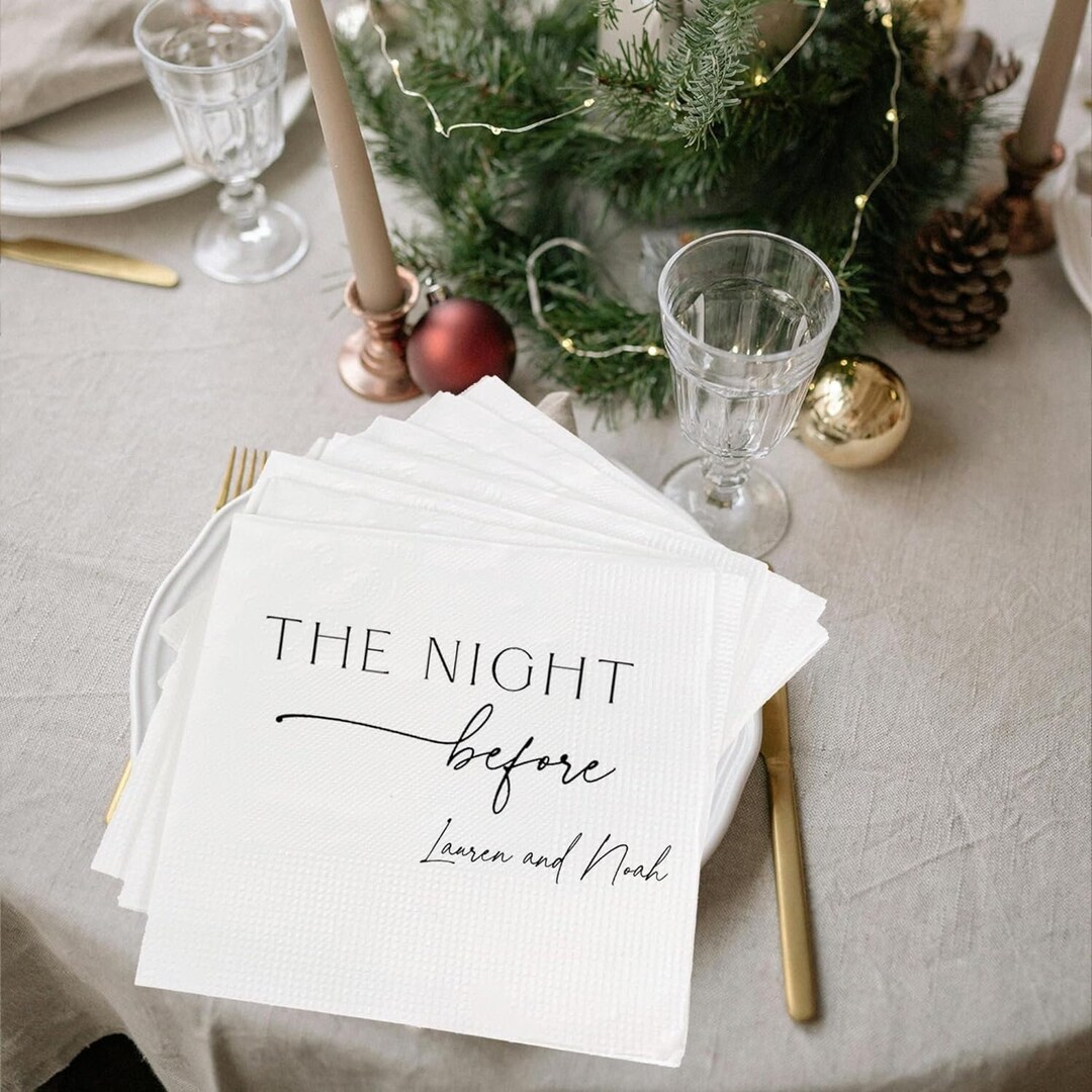 The Night Before Napkins Custom Bridal Shower Napkins Personalized ...