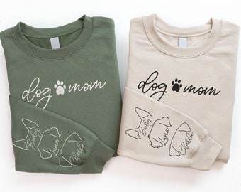 Dog Mom Embroidery Sweatshirts , Custom Dog Mom Shirt, Dog Mom Shirts, Women Sweatshirts, Dog Mom Tshirt,Dog Mom Gift,Dog Mom Tee, Mom Gift