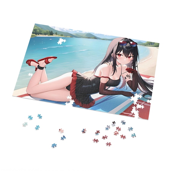 Anime Girl at the Beach Jigsaw Puzzle 1000 Piece Anime Puzzle 