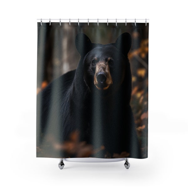 Cabin Bear Shower Curtain Etsy