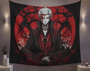 Anime Warrior Tapestry Japanese Tapestry Wall Art