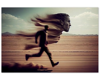 Running From Yourself Aluminum Wall Art