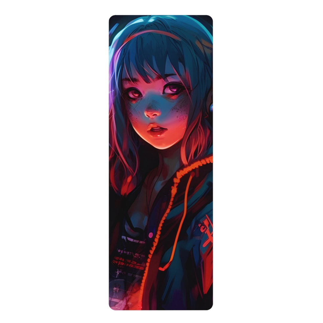 Cyberpunk Anime Girl 24x68 Yoga Mat Anime Yoga Mat Etsy