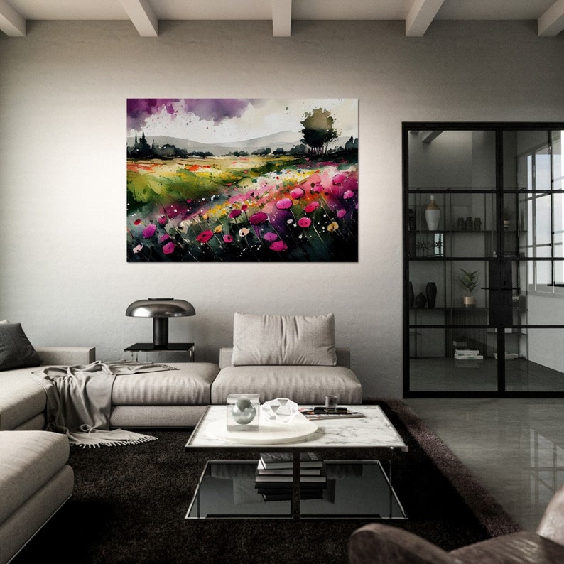 Watercolor Scenic Painting 46x33 Ai Art Decor Large Wall Art Trippy ...