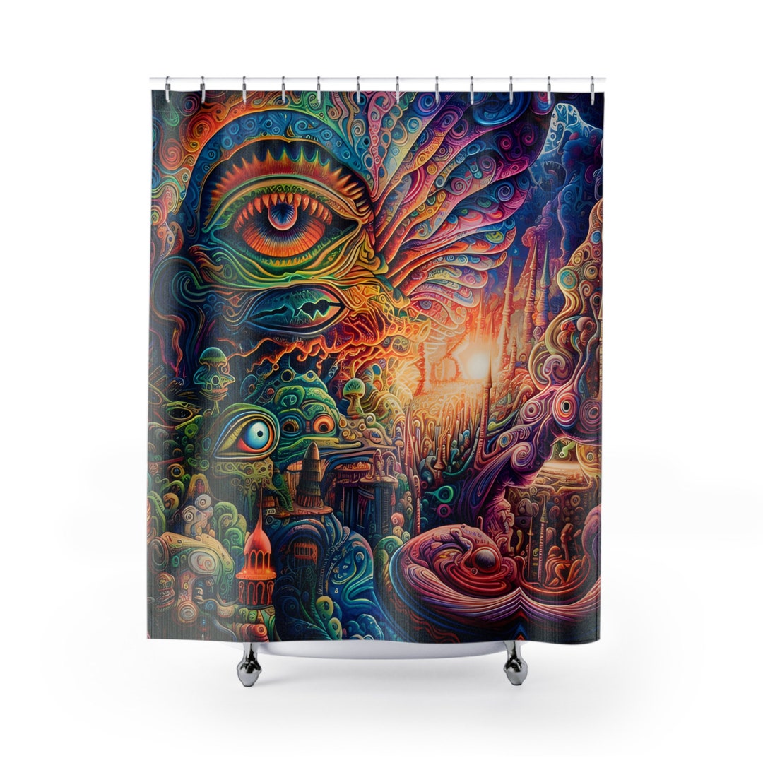 DMT Trip 71x74 Shower Curtain Trippy Shower Curtain Etsy