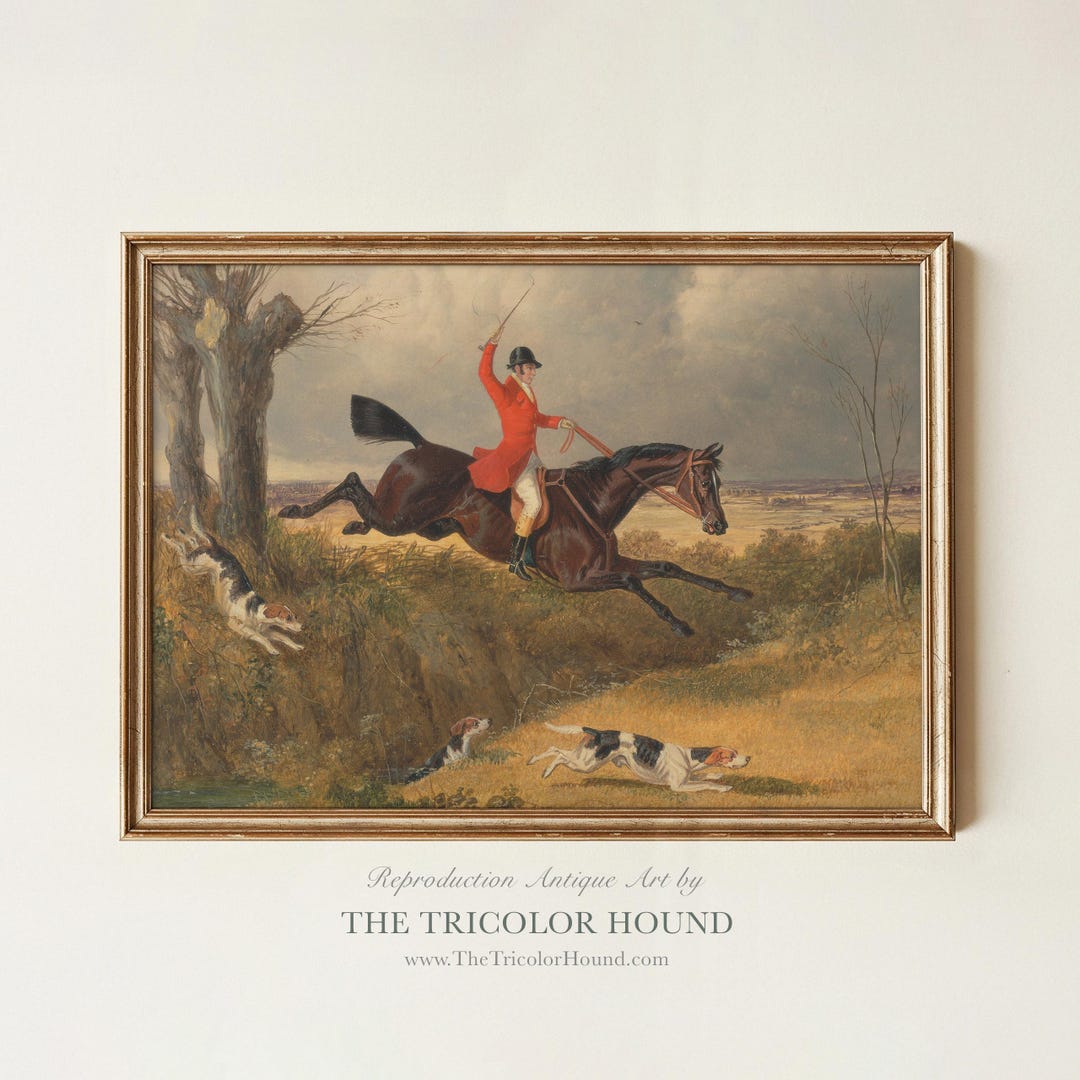 English Fox Hunting Art Print – Vintage Equestrian Reproduction Artwork ...